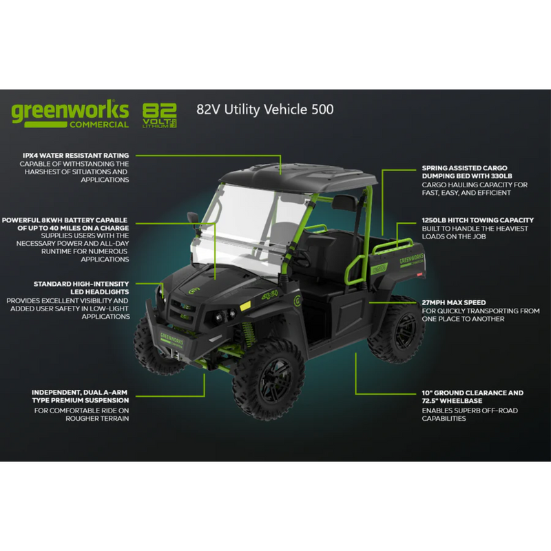 Greenworks 82V Utility Vehicle U500 Black | U500SB